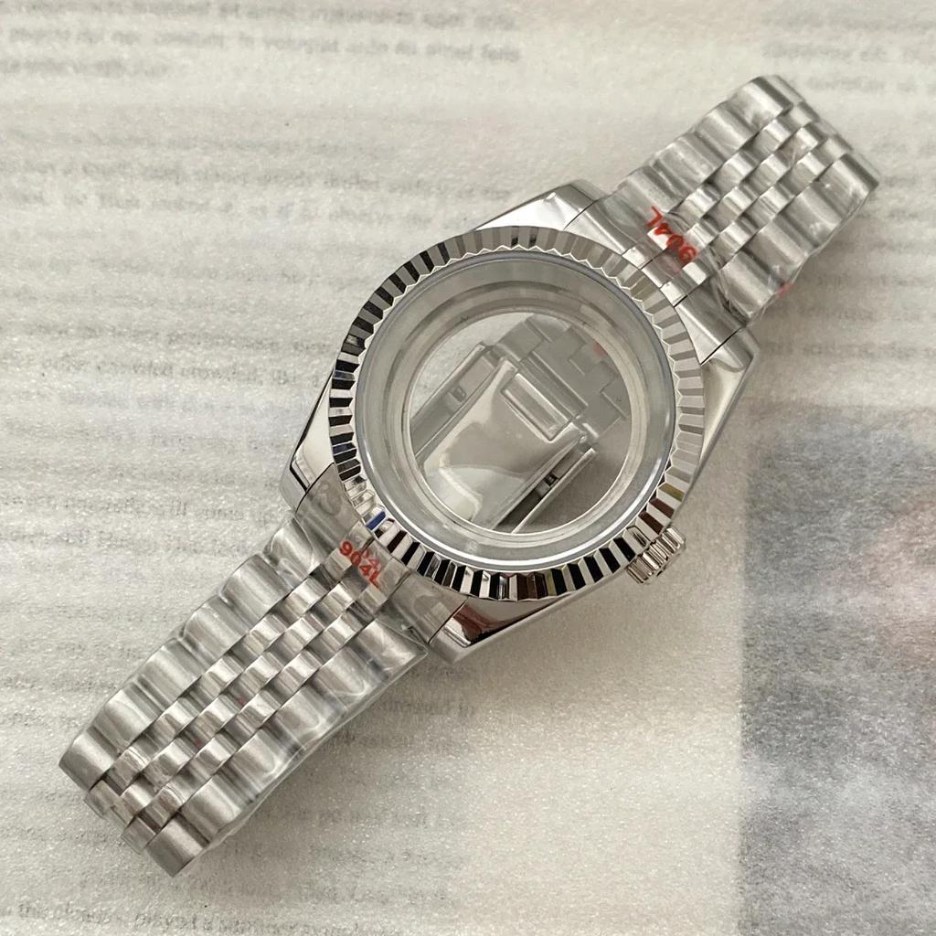 Dog Tooth Style 36mm 40mm NH34 NH35 NH36 NH38 ETA2824 Watch Case Waterproof Sapphire Crysta 904L Steel Watchband Bracelet Cover
