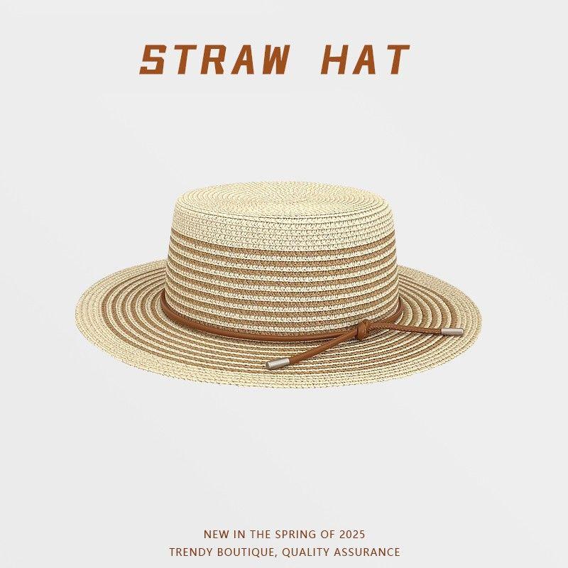 

Обновленная плетеная сумка из соломы большой вместимости Женская 2025 Новая сумка-тоут Пляжная сумка для отпуска на море Портативная сумка через плечо Beige hat