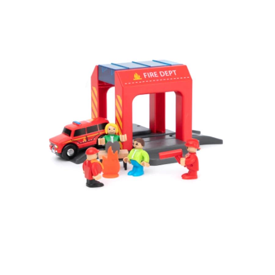 City Plastic Police Station Car Wash Room City Scene Building Block Set Compatible Brio Wooden Train Track Toy For Children Gift