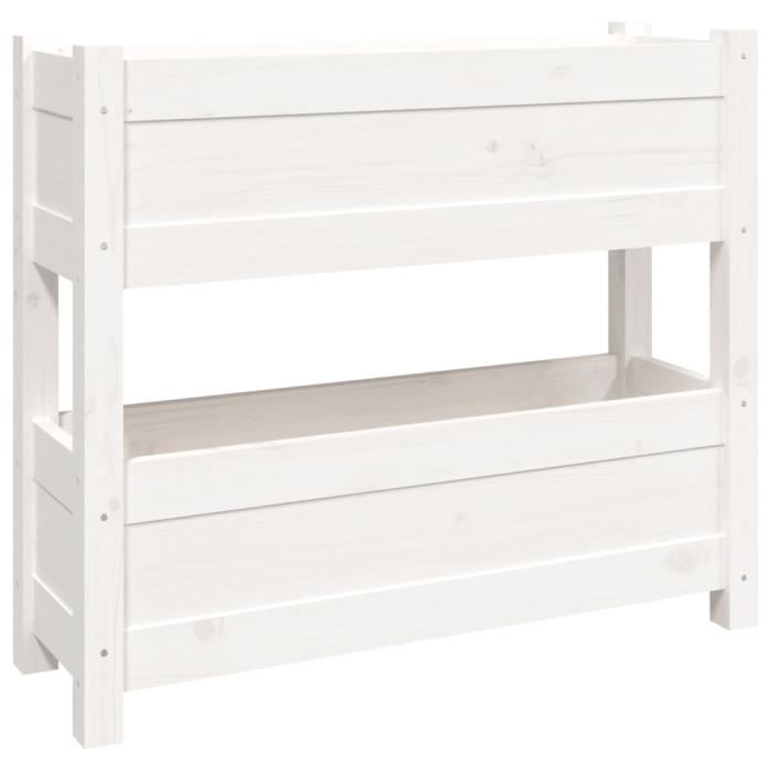 VidaXL Jardinière Blanc 77x25x66 cm Bois massif de pin 823942