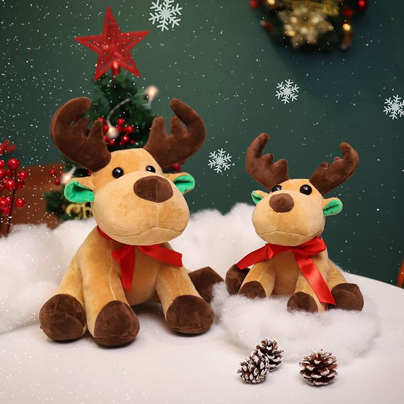 Christmas Elk Stuffed Plush Toys Xmas Tree Plush Dolls Noel Navidad Desktop Ornament Merry Christmas Decors For Kids Gifts