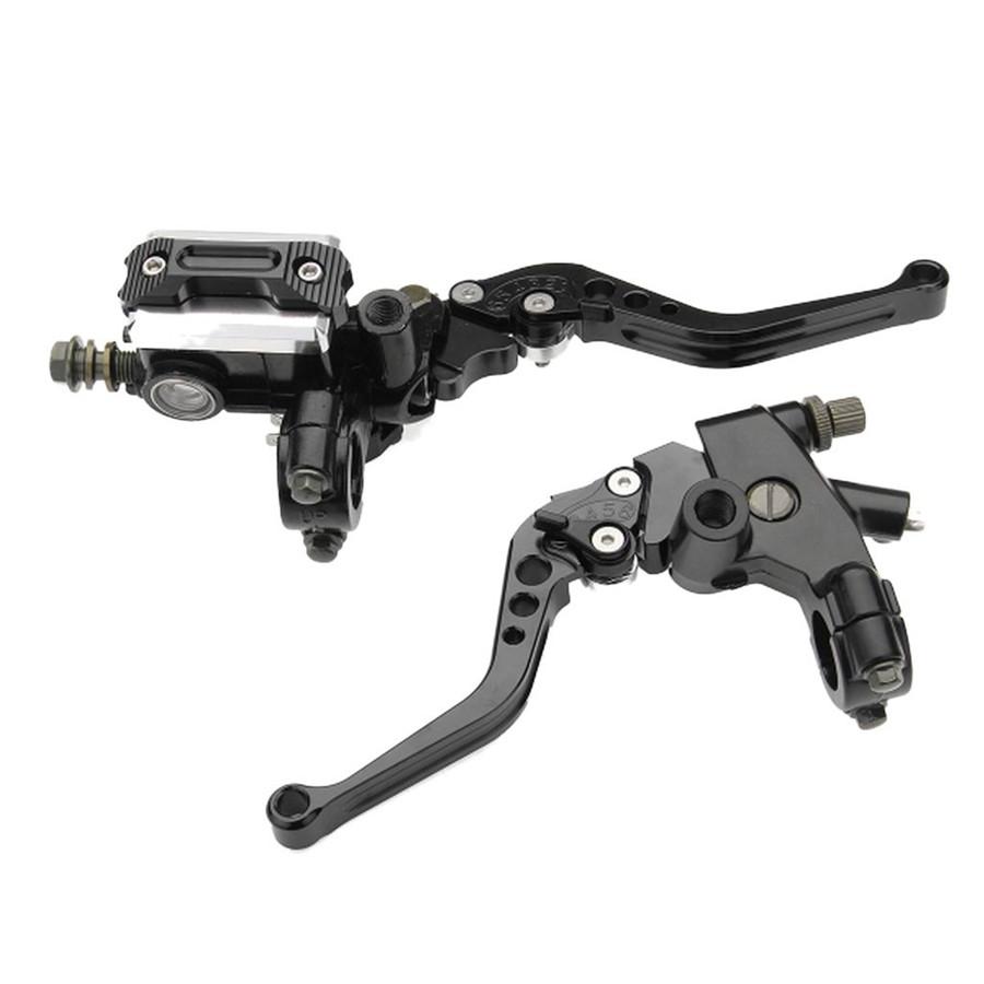 Pair 7/8'' CNC Universal Motorcycle Brake Clutch Master Cylinder Lever Set Reser