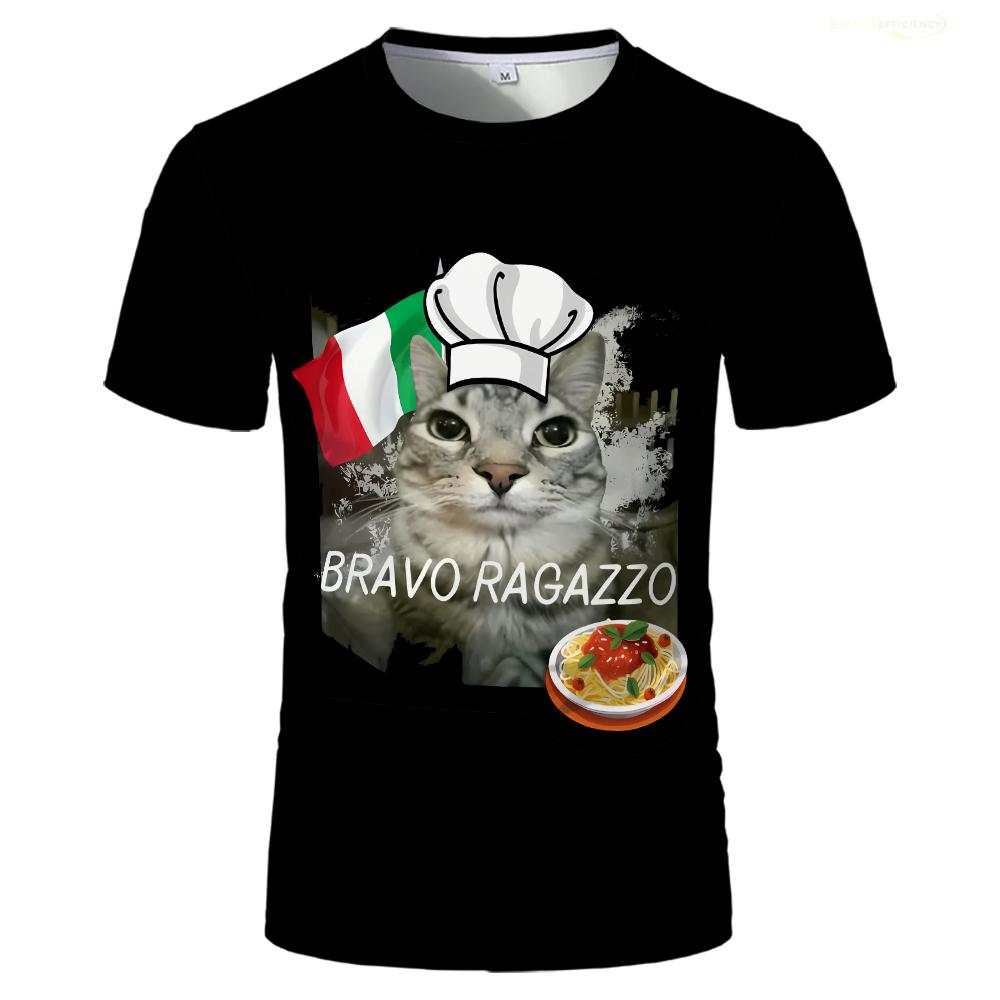 What The Sigma Meme Cat 3D Print Fun T-Shirt - Stylish and Humorous, Relaxed Men's Streetwear, Casual Wear, Unisex Short-Sleeve T-Shirt