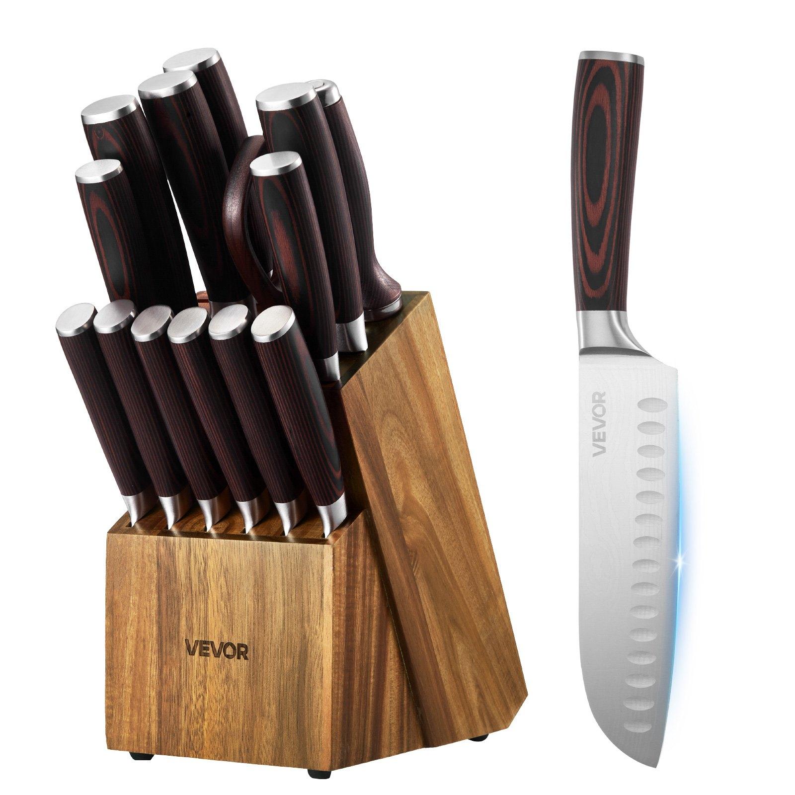 VEVOR Kitchen Knife Set with Block