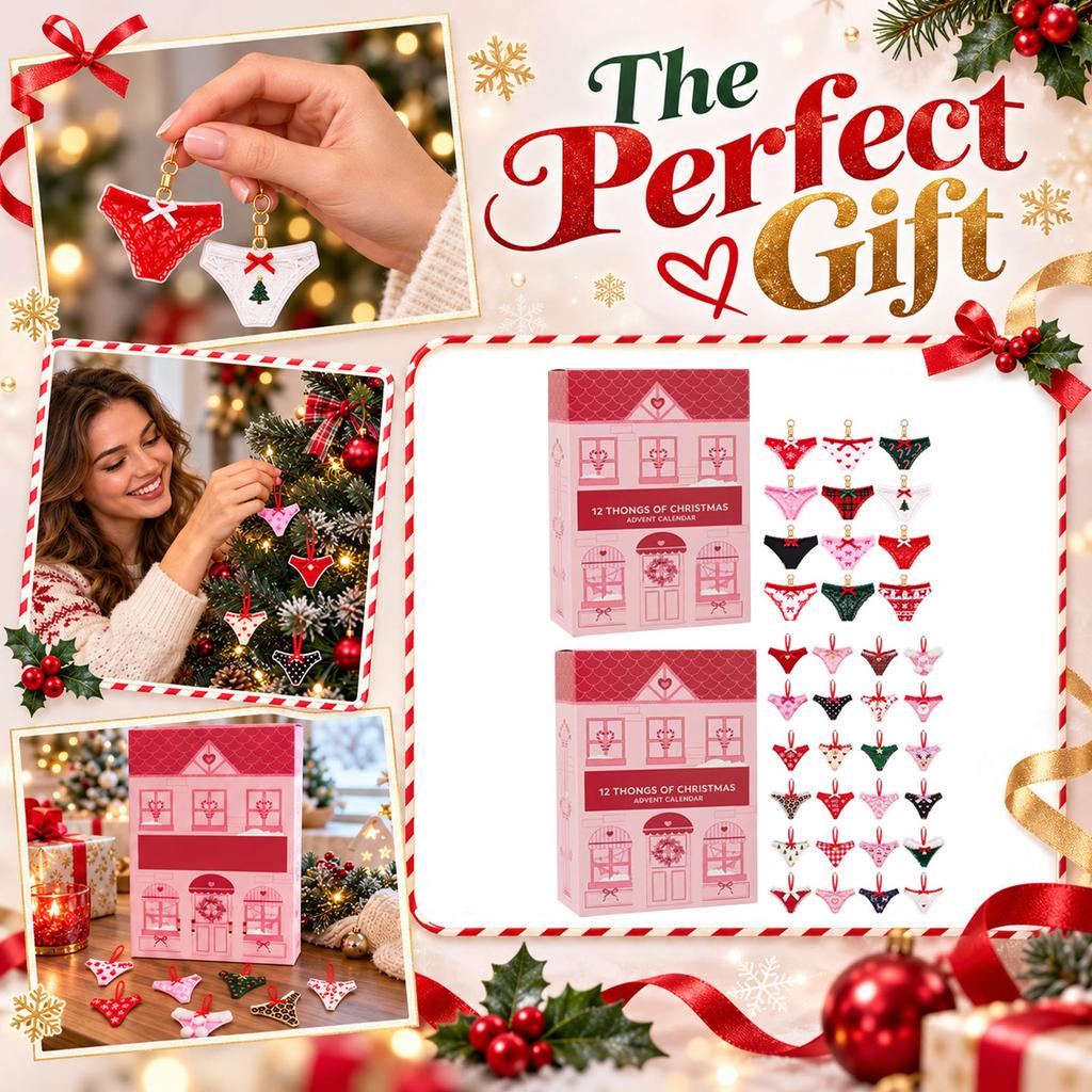 2D Flat Acrylic Underwear, with Box, Christmas Countdown