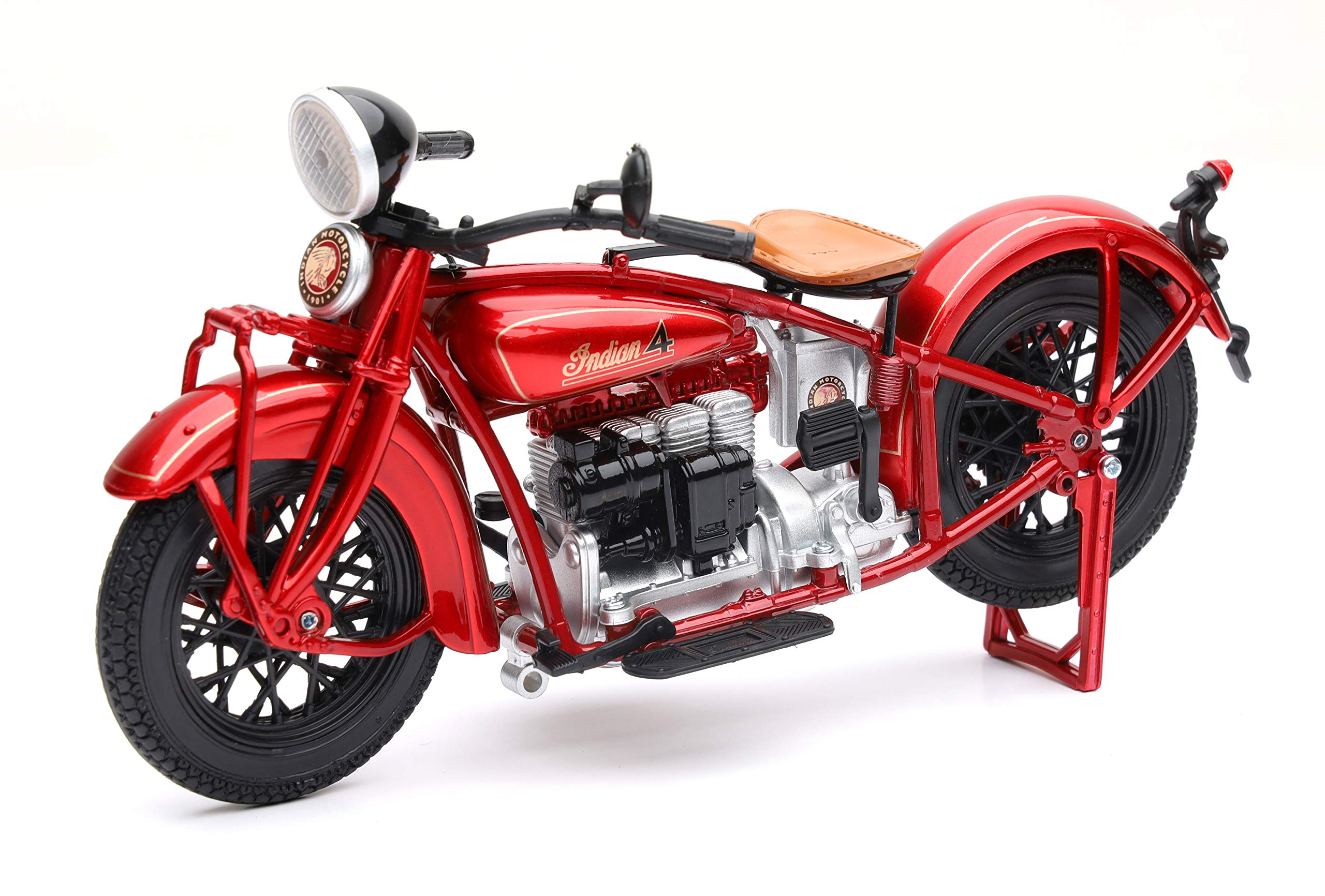 

New Ray 1930 Indian 4 Red Scale Diecast Motorcycle Model 1/12