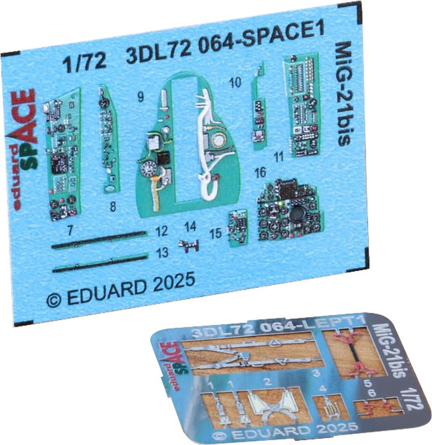 

Eduard 1/72 Космический МиГ-21бис Набор интерьера 3D декалей и травлёных деталей (для Эдуарда) Декали для пластиковой модели EDU3DL72064 (Самолет)