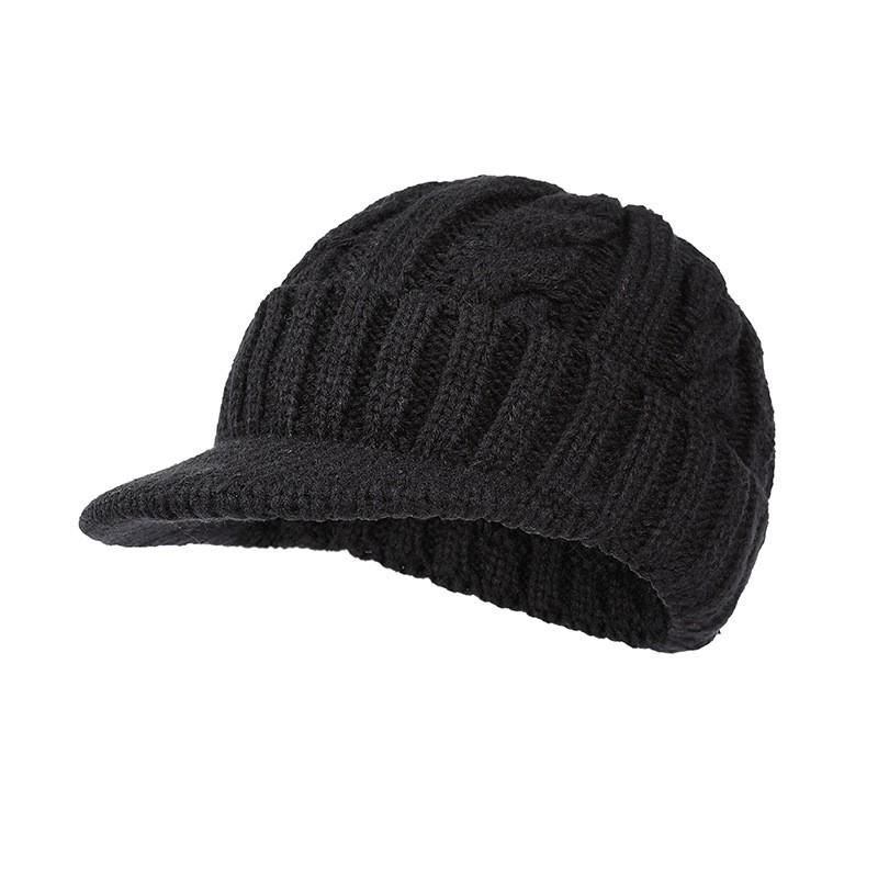 Minimalist Women's Duckbill Knit Hat - Short Brim, Warm Ear Protection for Autumn/Winter Skiing.