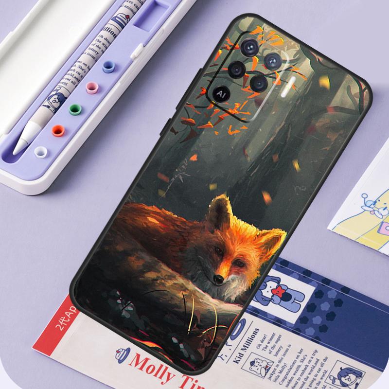Cute Fox In Autumn For Oppo A40 A60 A80 A94 A74 A54 A15 A18 A38 A58 A78 A98 A16 A76 A96 A57 A17 A77 A5 Pro Case