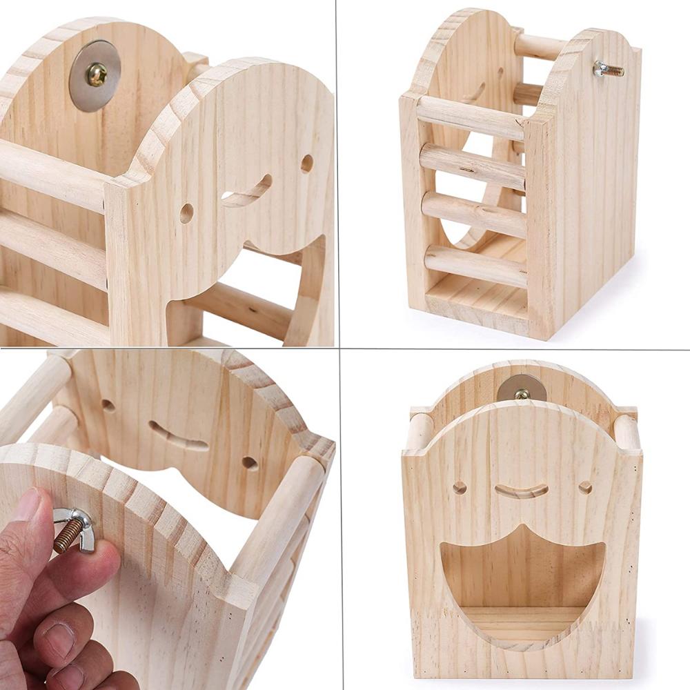 Bunny Chinchilla Cute Standing Wooden Rabbit Feeder Hay Box Hay Dispenser Stand Holder