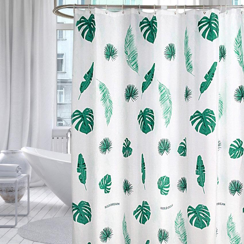 

Modern Shower Curtains Geometric Flowers Cartoon Bath Curtain Cortina Waterproof Polyester For Bathroom With 12Pcs Plastic Hooks W60H190(CM)-1 Pcs