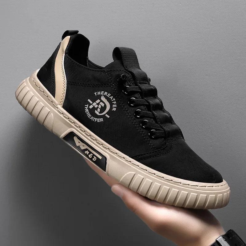 Men's Casual Shoes, Ice Silk Breathable Canvas Shoes, Men's Anti Slip Sports Shoes, Lightweight Flat Shoes, Plus Large Size 47