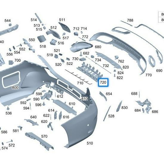 Mercedes-Benz W205 C200 Rear Bumper Middle & Inner Bracket 2058853703