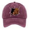 Wall Breaking Dachshund Graphic Baseball Cap Cotton Adjustable Casual Denim Outdoor Hat