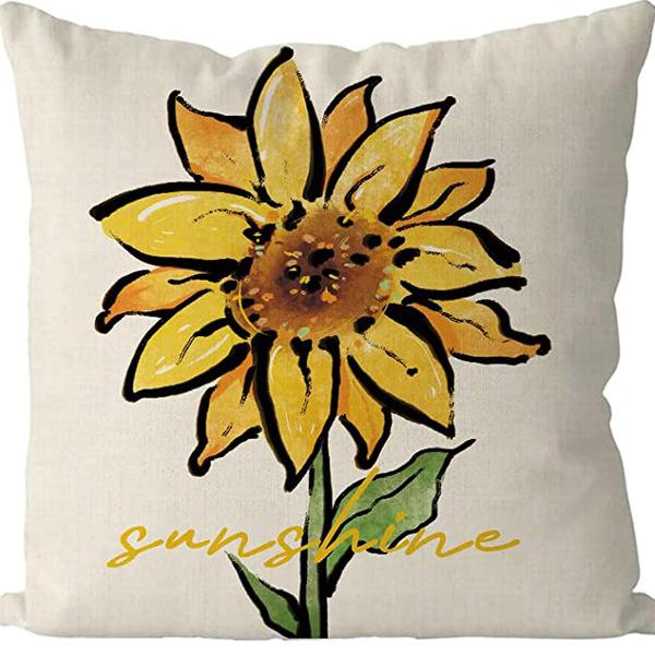 

Цветы Ромашка Тюльпан Принт Льняная Наволочка Дом Гостиная Диван Спальня Наволочка 45 * 45Cm (without pillow core)