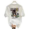 Cross-Border Trendy Brand Heavy Men'S Cotton Short-Sleeved T-Shirt Round Neck Trendy Printed Loose Top Clothing