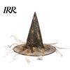 Halloween Party Accessory Witch Wizard Hat, Adult Kids Cosplay Cone Hat with Spider Pointed Web Star Decor, Gothic Costume Prop, Trick or Treat for
