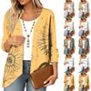 Damen Vintage Cardigan mit Blumendruck, Dreiviertelärm, Lässiger lockerer Schnitt, Leicht für Frühling Sommer