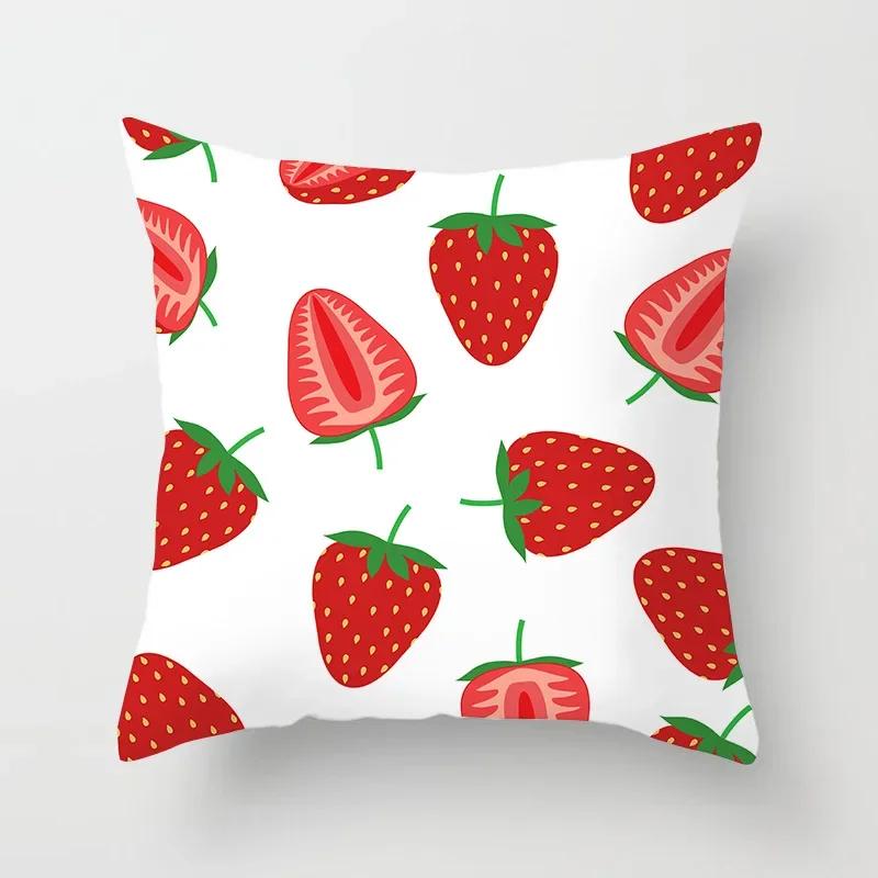 45*45 Fruit Cushion Cover For Wedding Decoration Pillow Case Avocado Orange Strawberry Print Home Decor Party