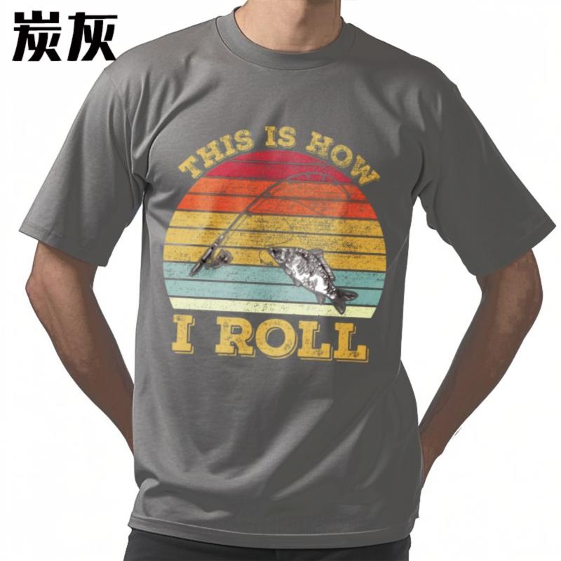 Vintage Tshirt Minimalist Tshirt Adult Unisex Oneck t shirt Streetwear This Is How I Roll Fishing Sunset Classic Unisex Tshirt