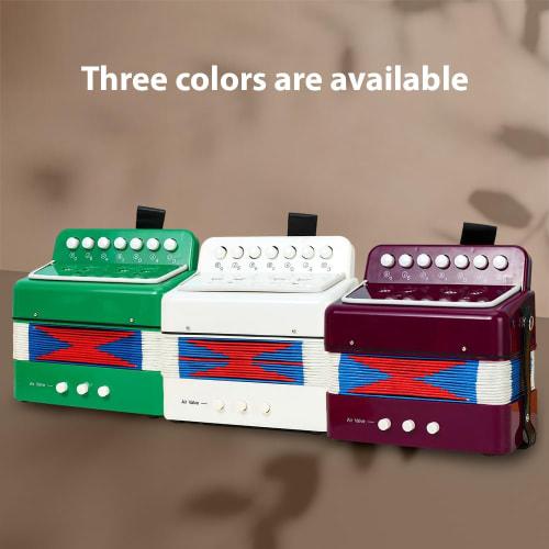 Summina Mini 7-Key 2-Bass Accordion ABS Material Musical Instrument Beginner Christmas Gift Lightweight Button Accordion Hand-Eye Coordination Stage P
