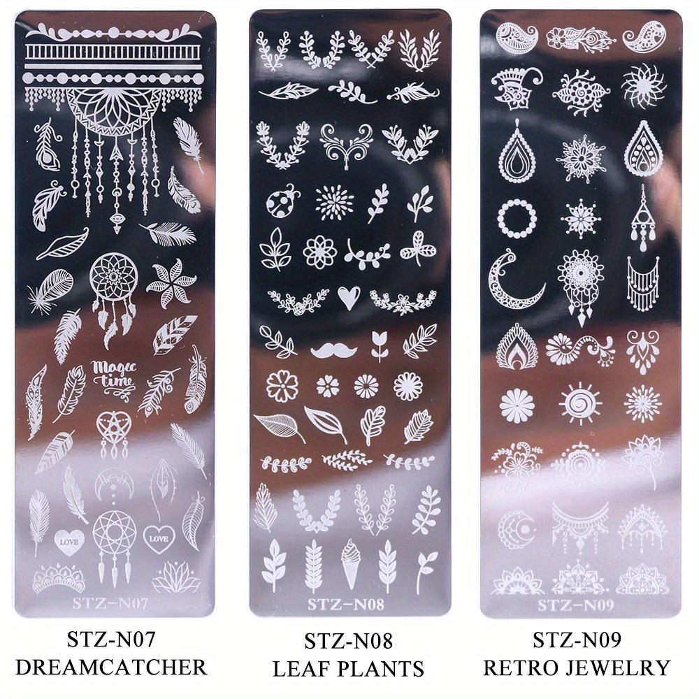 Retro Flower Butterfly Nail Art Templates Stamping Plate Snowflake Animal Lace Stamp Templates Plate Nail Art Decor Tools