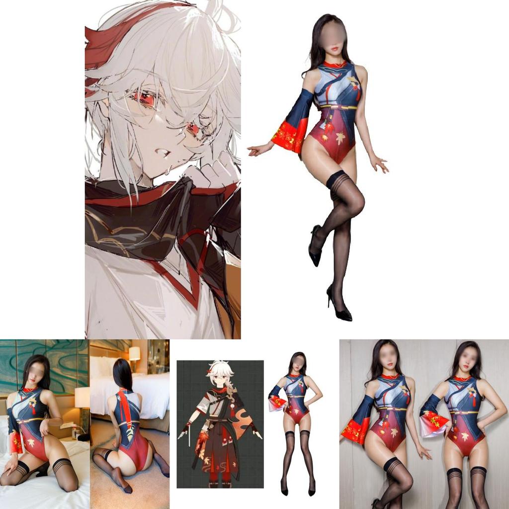 Original Sin Cosplay Costume Kaedehara Kazuha's Anime Swimsuit Outfit
