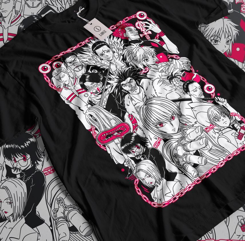

Phantom Troupe T-Shirt Gon Hisoka Hunter Meruem Zoldyck Killua Kawai Anime Shirt 4XL
