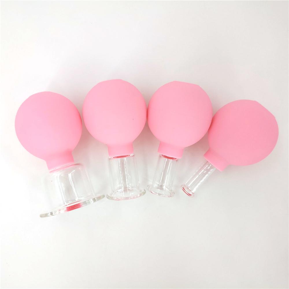 

4 шт. оздоровительный массаж вакуумные банки набор резиновые головки стеклянные антицеллюлитный массаж китайский терапевтический набор банок для лица банки