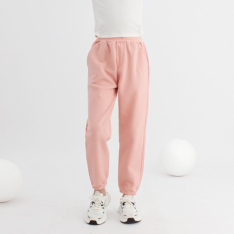 Korean Style Big Kids Solid Color Casual Anti Mosquito Sports Long Pants Spring Autumn