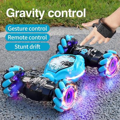 Neues 4WD RC Drift-Auto mit Musik-LED-Leuchten 2,4G Gestenfunkfernbedienung Spray-Stunt-Auto 360° drehbares Kletterauto Spielzeug Geschenk