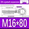 304 Stainless Steel Expansion Bolt with Ring Hook, M6/M8/M10/M12.