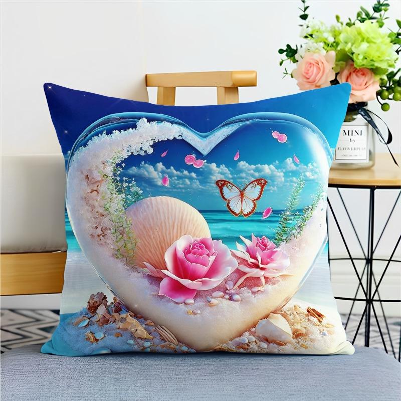 Ocean Beautiful Love Pillowcase Dormitory Decoration Office Living Room Home Pillowcase