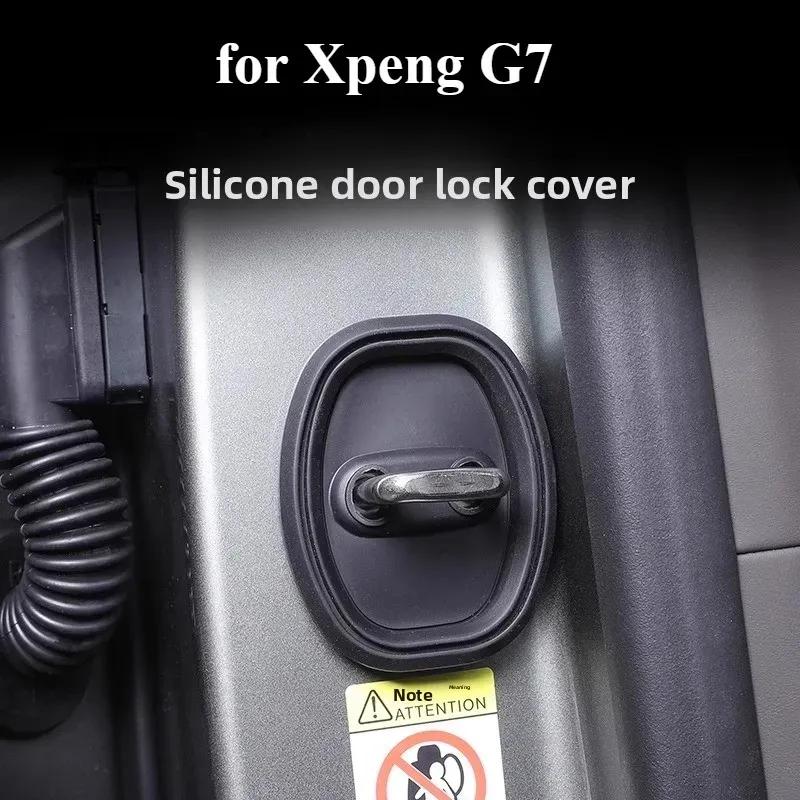 For Xpeng G7 Silicone Door Lock Latch Cover, Door Lock Protective Cover, Shock Absorption and Cushioning Door Lock Latch Pad