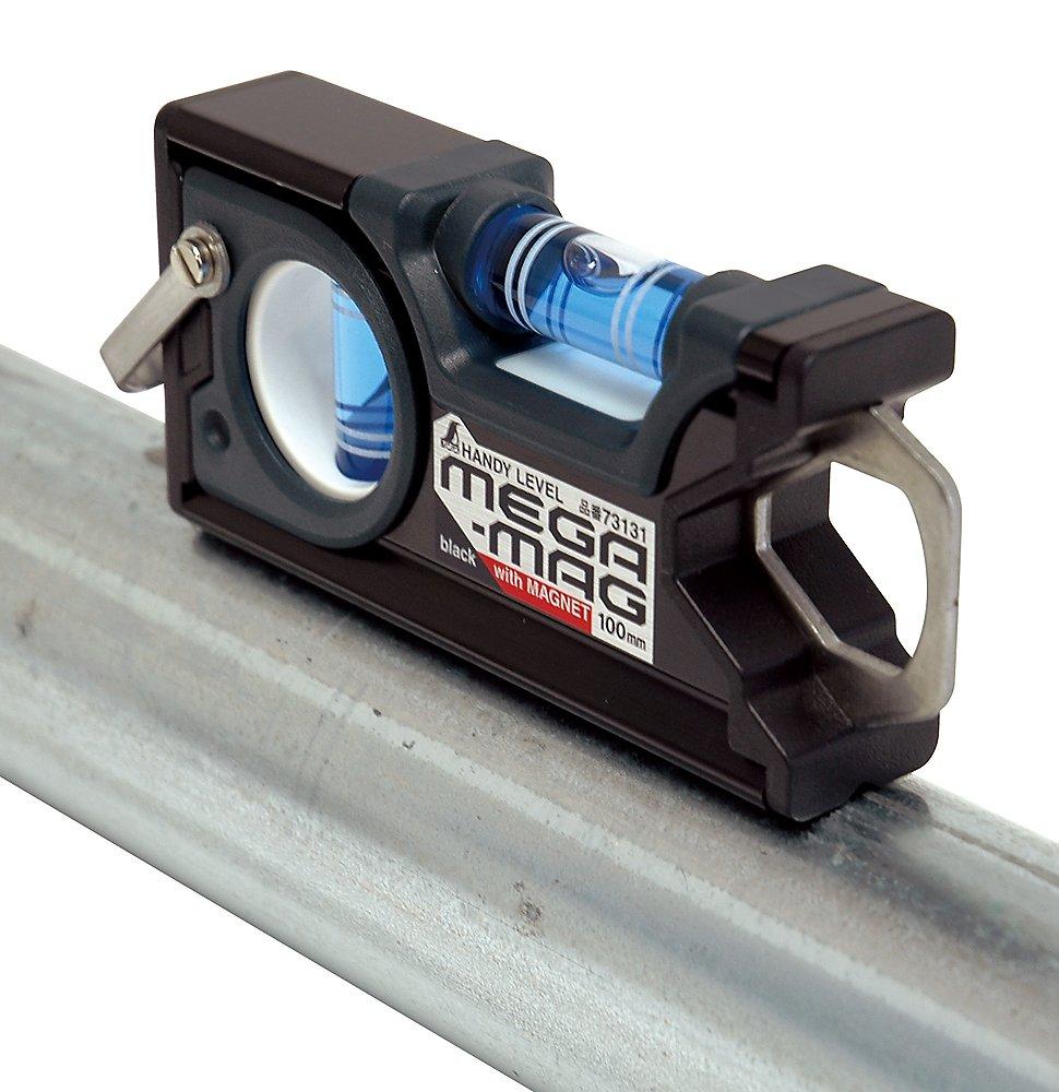 Shinwa Sokutei Handy Level MEGA-MAG with Magnet Black 100mm 73131