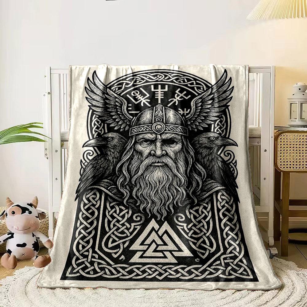 Norse Mythology Odin Design Blanket print blanket soft and cozy perfect for the living room bed sofa or a nap,gift