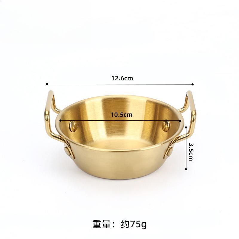Korean Style Lamian Noodles Pan With Handle Stainless Steel Household Kitchen Pan Snack Kimchi Food Sauce Seasoning Dishes