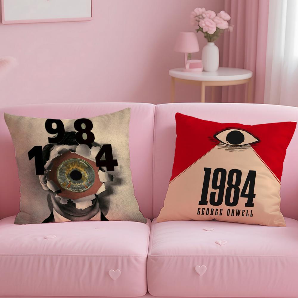 Klassischer Roman Neunzehnhundertvierundachtzig Kissenbezug Weich Leicht zu Waschen Kissenhülle Vielseitig für Sofa Bett Reise und Büro