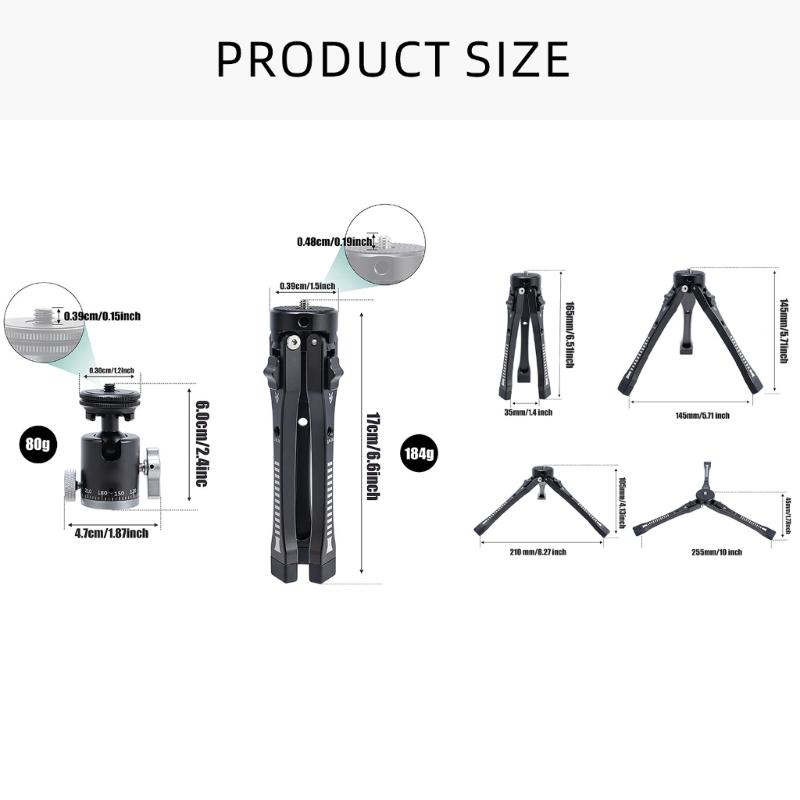 Portable Tabletop Tripod Stable Tabletop Tripod Aluminum Tripod for Cameras & Monopods for Vloggers & Content Creators