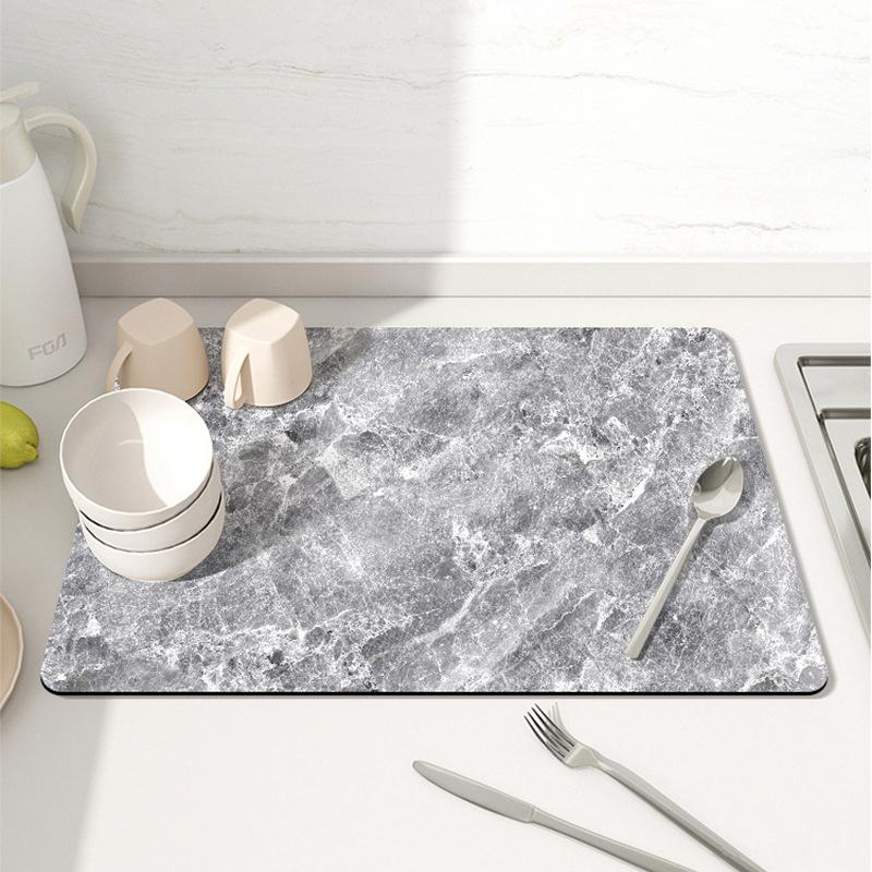Kitchen Drain Mat Countertop Diatom Mud Absorbent Mat Tabletop Tableware Dry Mat Cup Mat Wash Free Tea Table Bar Mat