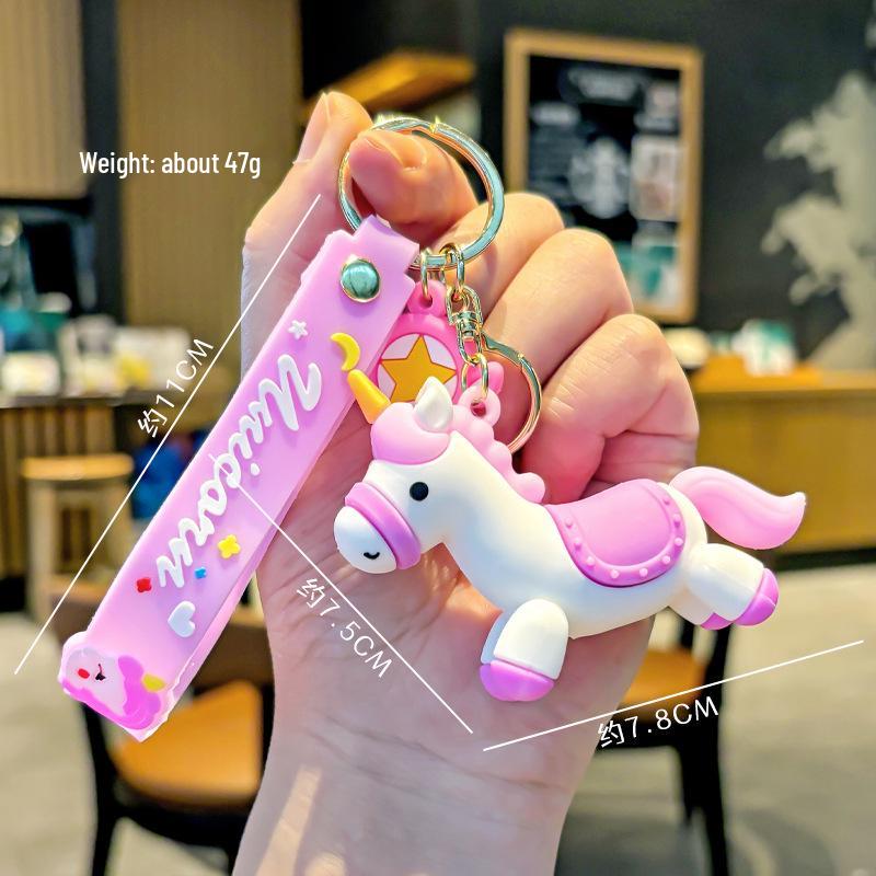 Creative Cartoon Unicorn and Pegasus Keychain - Cute Couple Bag and Car Pendant, Small Gift