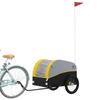 VidaXL Remorque de vélo noir et jaune 45 kg fer 94127