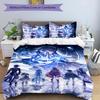 3pcs Genshin Impact Navelette pattern bedding set duvet cover set includes duvet cover &pillowcases, perfect all season bedroom decoration & gift