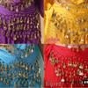 Chiffon Belly Dance Waist Chain Belt with 128 Coins for Yoga and Indian Dance Practice