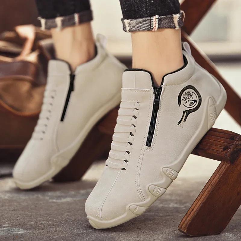 Shoes for Men 2024 New Zipper Designer Men's Sneakers Autumn Low-top Men Casual Shoes Lightweight and Comfortable Walking Flats