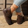 Women Ankle Boots Spring Autumn Sewing PU Zipper Flat With Modern Boots Vintage Patchwork Street Style Outdoor Women Shoes