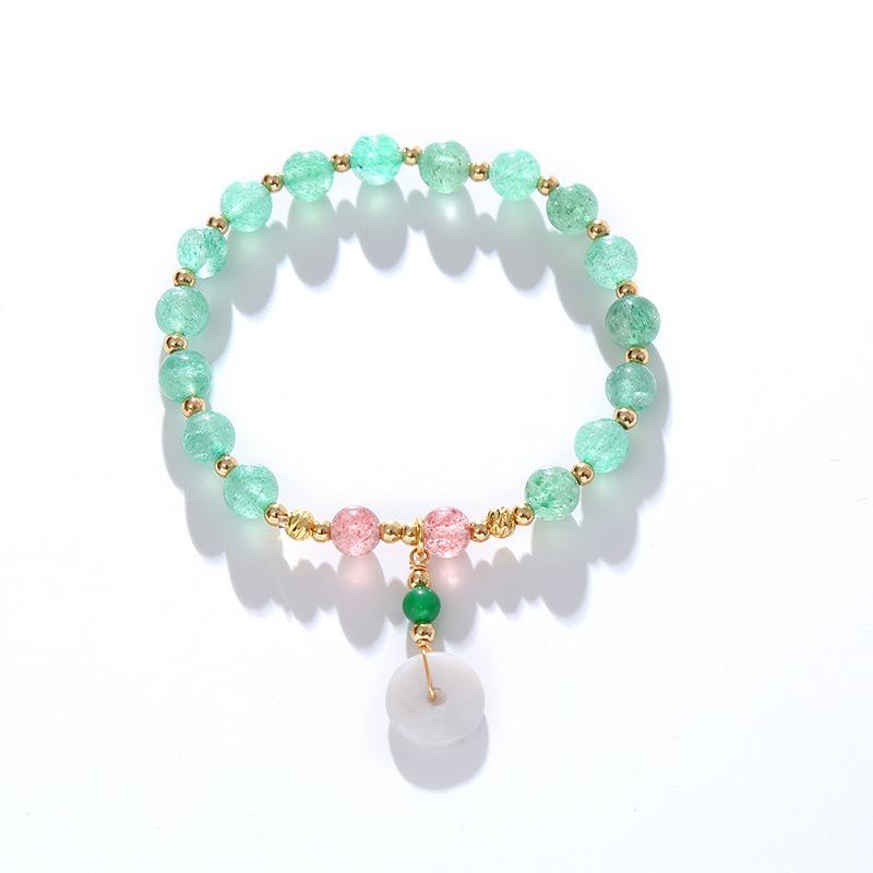

Bracelet Green Strawberry Crystal Bracelet Bangles Women Fashion Jewelry accessories Gift зелёный