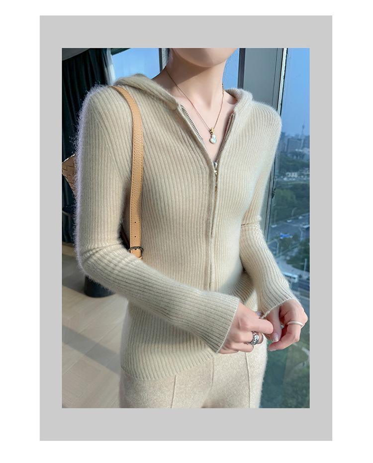 Autumn/Winter 100% Wool Hooded Pullover Sweater: Loose Knit Top Base Layer Hoodie