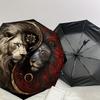 1pc Yin-Yang Lions: Harmony in Contrast Umbrella with Plastic Handle,Suitable for All Seasons Home Travel Outdoor UmbrellaDD576