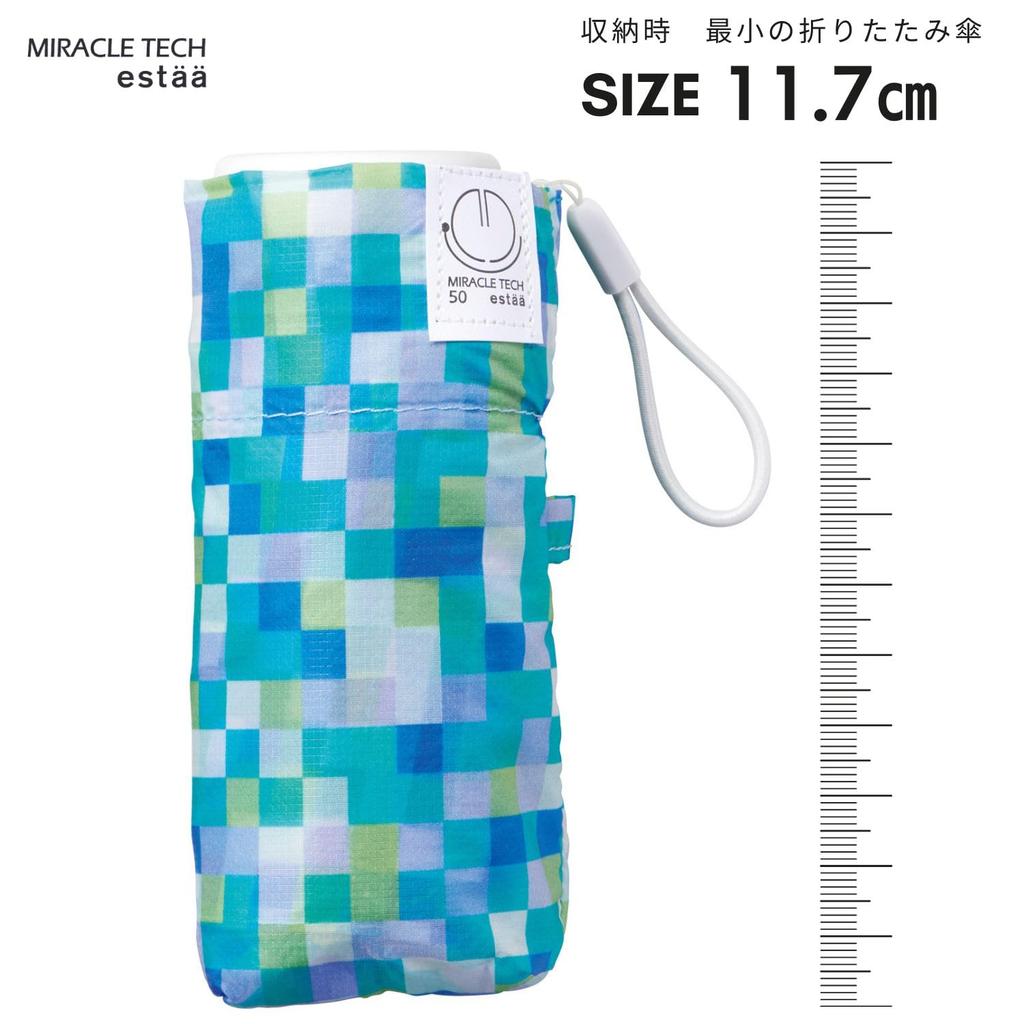 Miracle Tech Lightweight Folding UV Protection Folding Umbrella 50cm Mosaic 10327 Blue Imada Mio Ambassador Ultra-compact 11.7cm